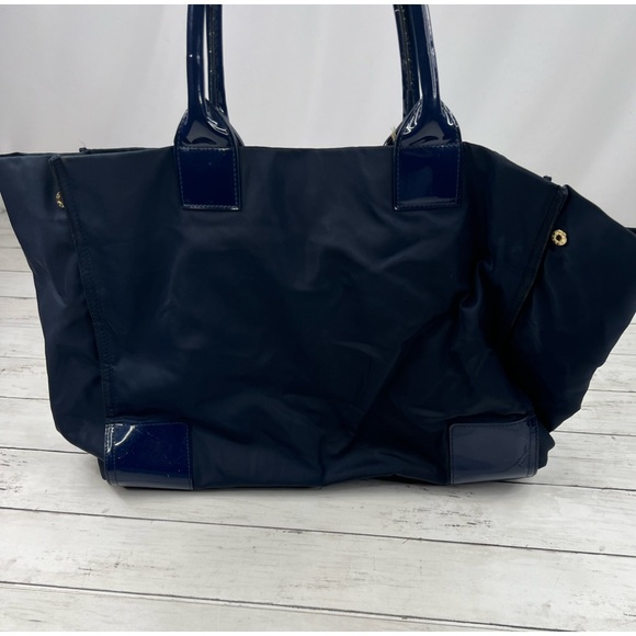 Tory Burch Ella Navy Tote Bag - Picture 6 of 15